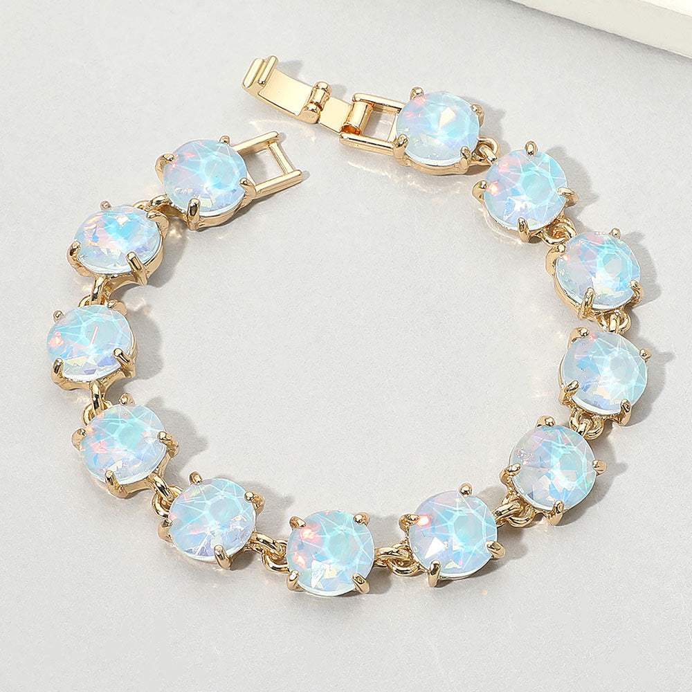 Round Stone Link Evening Bracelet - Madeline Love - Flyclothing LLC