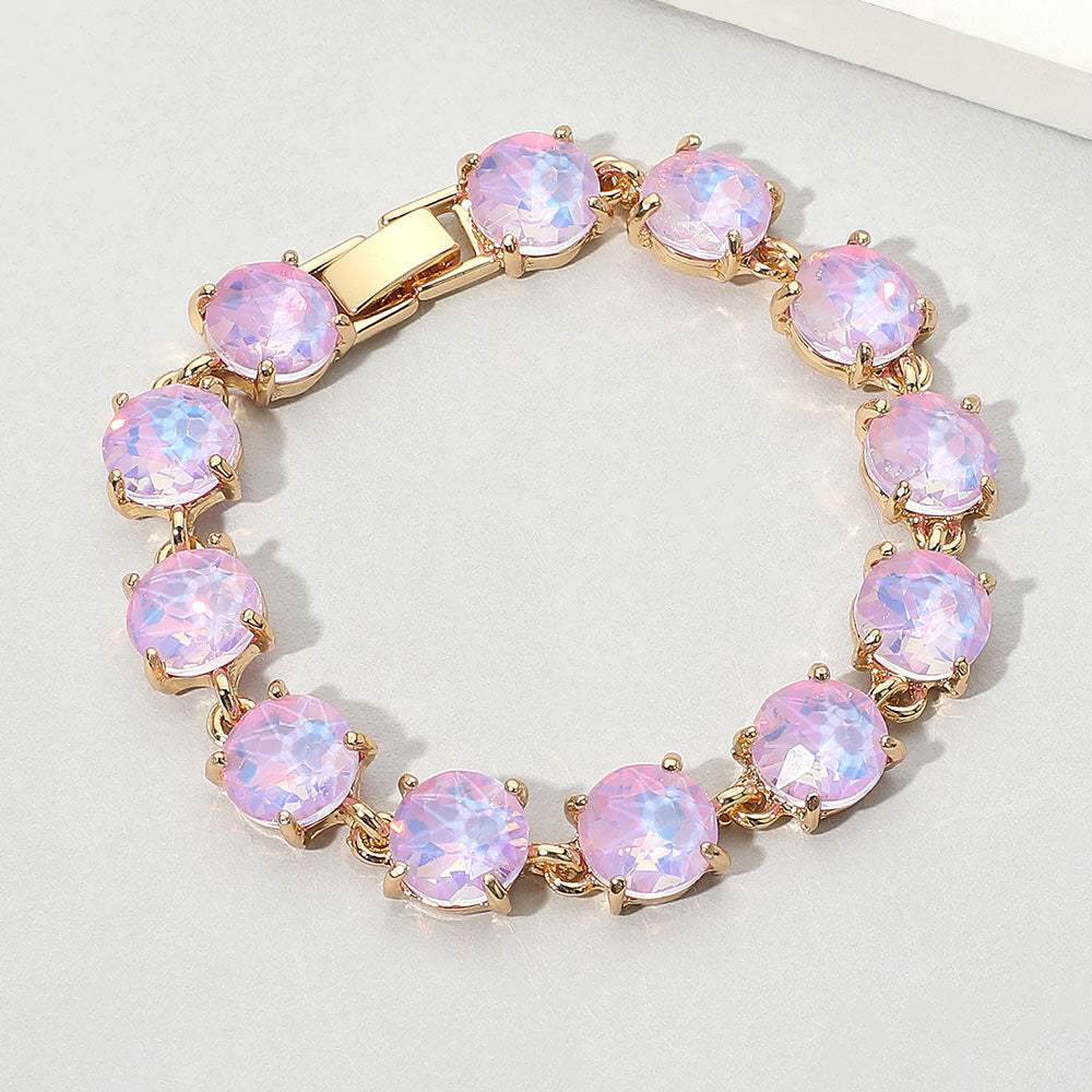 Round Stone Link Evening Bracelet - Madeline Love - Flyclothing LLC