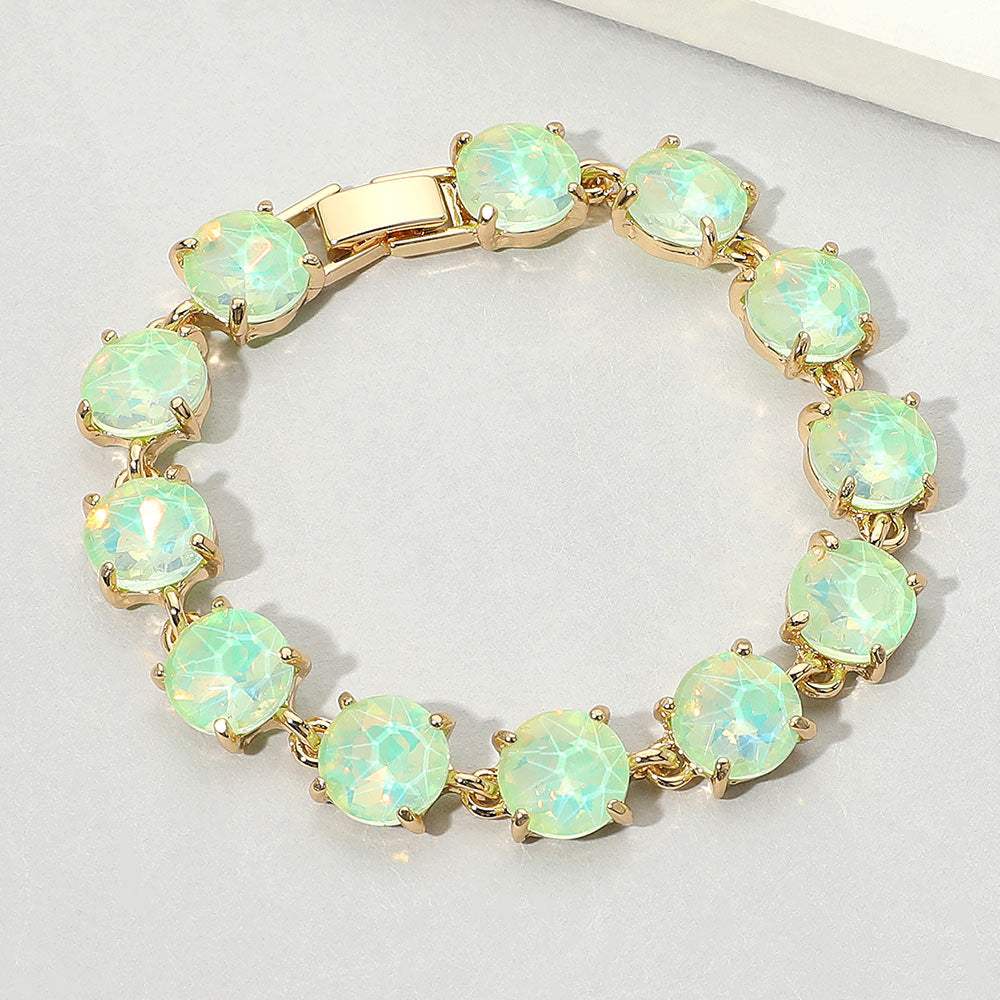 Round Stone Link Evening Bracelet - Madeline Love - Flyclothing LLC