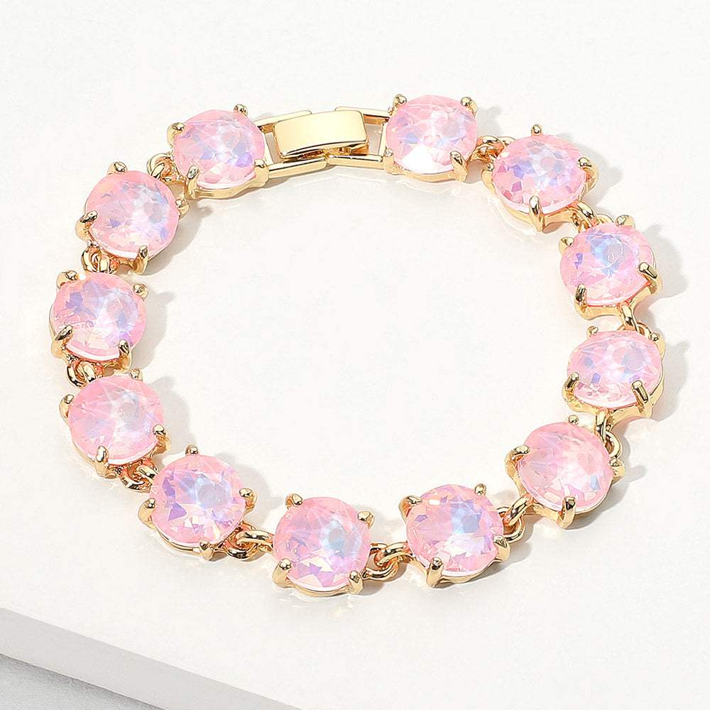 Round Stone Link Evening Bracelet - Madeline Love - Flyclothing LLC