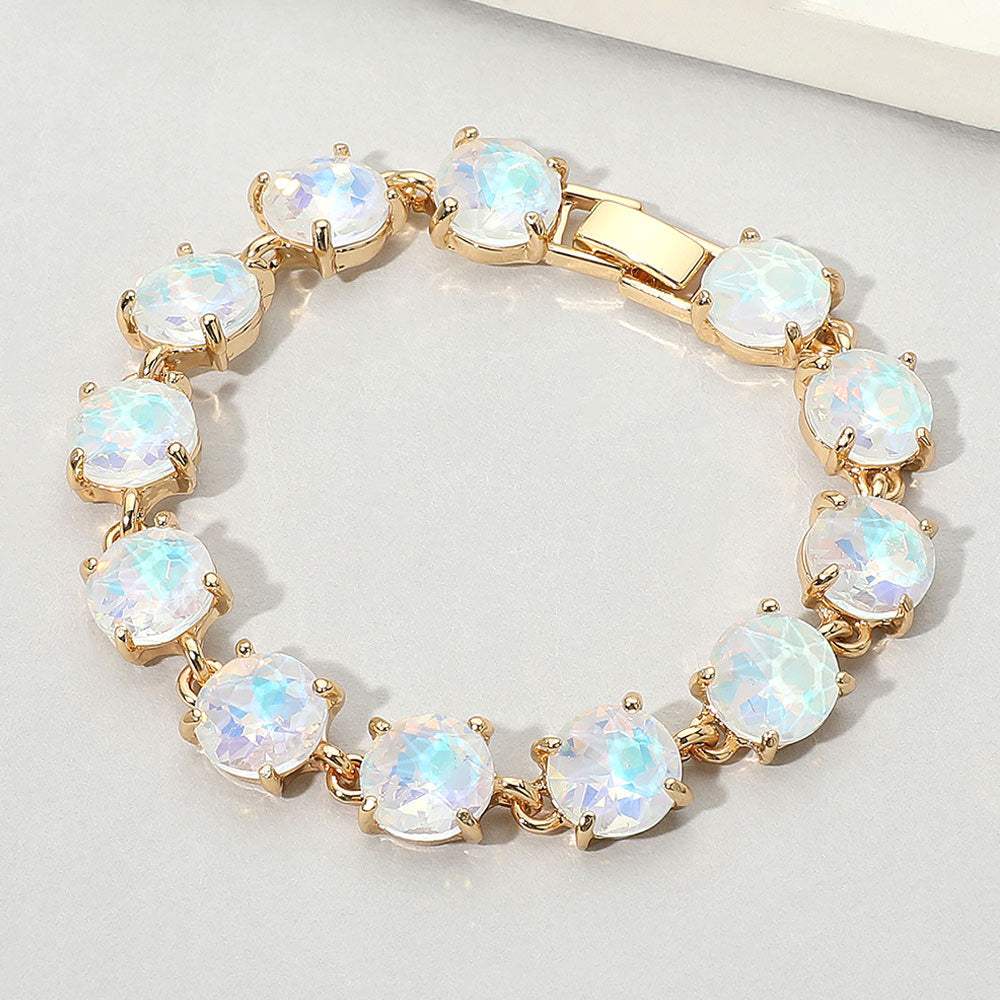 Round Stone Link Evening Bracelet - Madeline Love - Flyclothing LLC