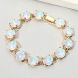 Round Stone Link Evening Bracelet - Madeline Love - Flyclothing LLC