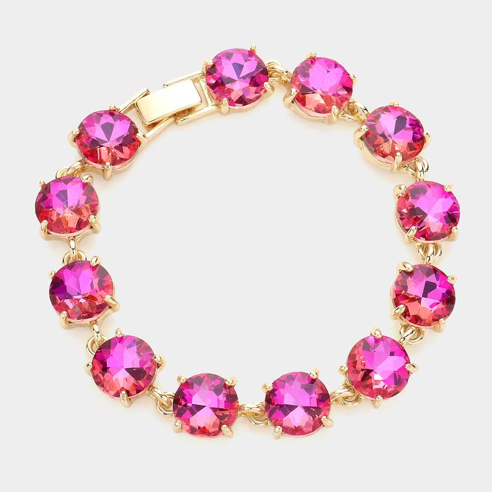 Round Stone Link Evening Bracelet - Madeline Love - Flyclothing LLC