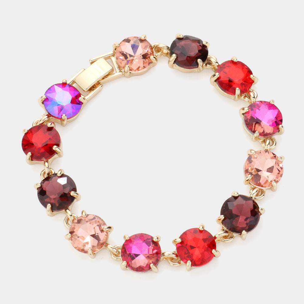 Round Stone Link Evening Bracelet - Madeline Love - Flyclothing LLC