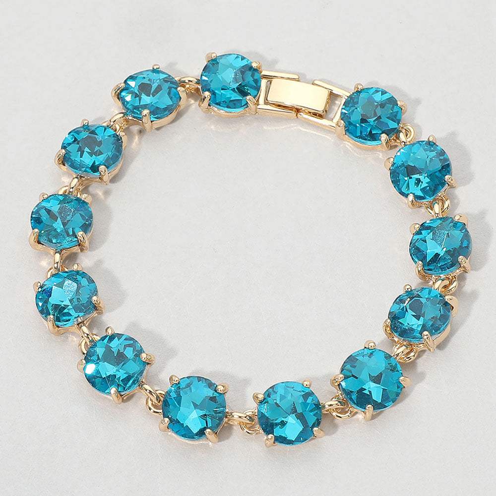 Round Stone Link Evening Bracelet - Madeline Love - Flyclothing LLC