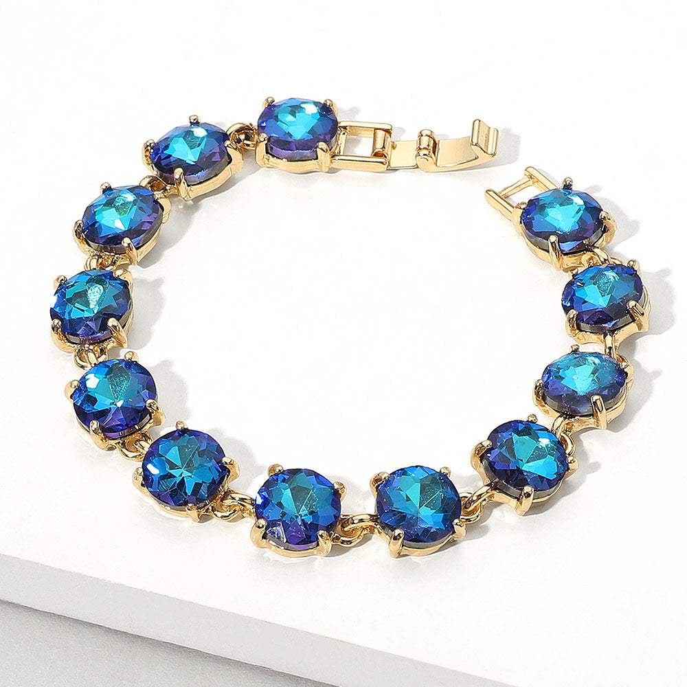 Round Stone Link Evening Bracelet - Madeline Love - Flyclothing LLC