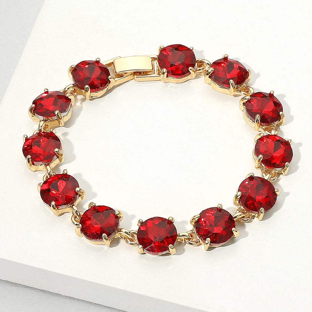 Round Stone Link Evening Bracelet - Madeline Love - Flyclothing LLC