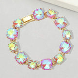 Cushion Square Stone Link Evening Bracelet - Madeline Love - Flyclothing LLC