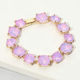 Cushion Square Stone Link Evening Bracelet - Madeline Love - Flyclothing LLC