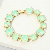Cushion Square Stone Link Evening Bracelet - Madeline Love - Flyclothing LLC