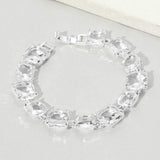 Cushion Square Stone Link Evening Bracelet - Madeline Love - Flyclothing LLC