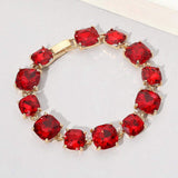 Cushion Square Stone Link Evening Bracelet - Madeline Love - Flyclothing LLC