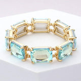 Emerald Cut Stone Stretch Evening Bracelet - Madeline Love - Flyclothing LLC