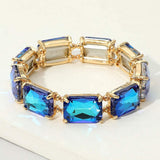 Emerald Cut Stone Stretch Evening Bracelet - Madeline Love - Flyclothing LLC