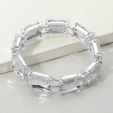 Emerald Cut Stone Stretch Evening Bracelet - Madeline Love - Flyclothing LLC