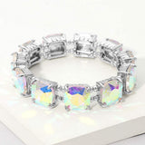 Cushion Square Stone Stretch Evening Bracelet - Madeline Love - Flyclothing LLC