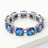 Cushion Square Stone Stretch Evening Bracelet - Madeline Love - Flyclothing LLC