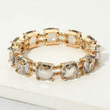 Cushion Square Stone Stretch Evening Bracelet - Madeline Love - Flyclothing LLC