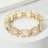 Cushion Square Stone Stretch Evening Bracelet - Madeline Love - Flyclothing LLC