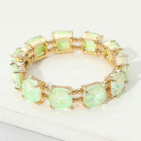 Cushion Square Stone Stretch Evening Bracelet - Madeline Love - Flyclothing LLC