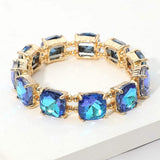 Cushion Square Stone Stretch Evening Bracelet - Madeline Love - Flyclothing LLC