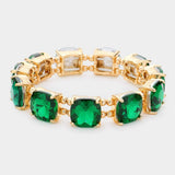 Cushion Square Stone Stretch Evening Bracelet - Madeline Love - Flyclothing LLC
