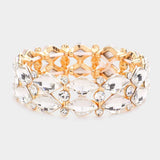 Stone Cluster Evening Stretch Bracelet - Madeline Love - Flyclothing LLC