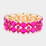 Stone Cluster Evening Stretch Bracelet - Madeline Love - Flyclothing LLC