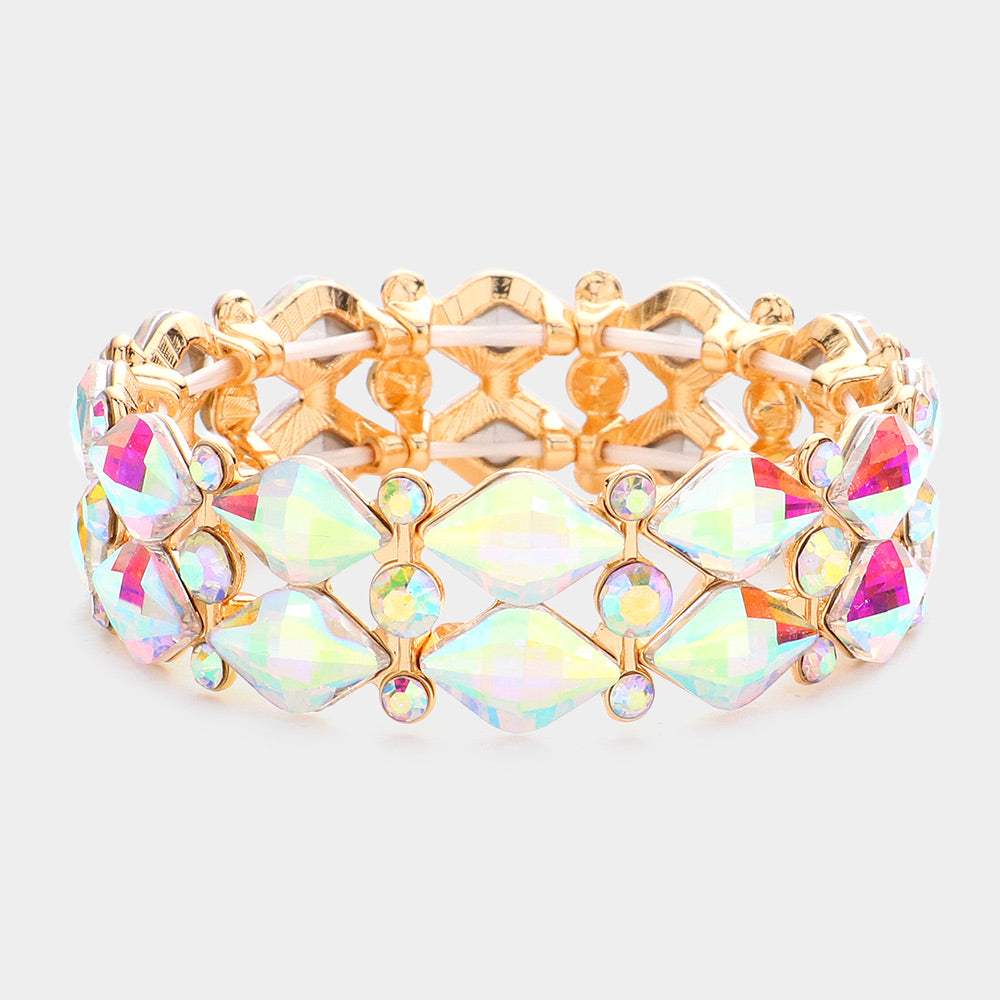Stone Cluster Evening Stretch Bracelet - Madeline Love - Flyclothing LLC