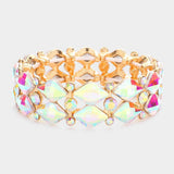 Stone Cluster Evening Stretch Bracelet - Madeline Love - Flyclothing LLC
