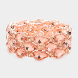 Teardrop Stone Accented Stretch Evening Bracelet - Madeline Love - Flyclothing LLC