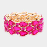 Teardrop Stone Accented Stretch Evening Bracelet - Madeline Love - Flyclothing LLC