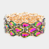 Teardrop Stone Accented Stretch Evening Bracelet - Madeline Love - Flyclothing LLC