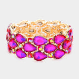 Teardrop Stone Accented Stretch Evening Bracelet - Madeline Love - Flyclothing LLC