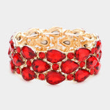 Teardrop Stone Accented Stretch Evening Bracelet - Madeline Love - Flyclothing LLC