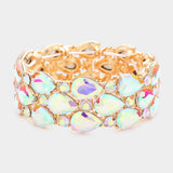 Teardrop Stone Accented Stretch Evening Bracelet - Madeline Love - Flyclothing LLC