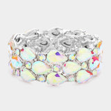 Teardrop Stone Accented Stretch Evening Bracelet - Madeline Love - Flyclothing LLC
