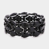 Teardrop Stone Accented Stretch Evening Bracelet - Madeline Love - Flyclothing LLC