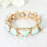 Heart Stone Cluster Beaded Stretch Evening Bracelet - Madeline Love - Flyclothing LLC