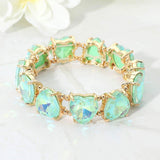 Heart Stone Cluster Beaded Stretch Evening Bracelet - Madeline Love - Flyclothing LLC