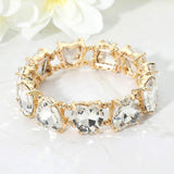 Heart Stone Cluster Beaded Stretch Evening Bracelet - Madeline Love - Flyclothing LLC