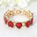 Heart Stone Cluster Beaded Stretch Evening Bracelet - Madeline Love - Flyclothing LLC