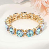 Round Stone Cluster Beaded Stretch Evening Bracelet - Madeline Love - Flyclothing LLC