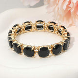 Round Stone Cluster Beaded Stretch Evening Bracelet - Madeline Love - Flyclothing LLC