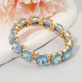 Round Stone Cluster Beaded Stretch Evening Bracelet - Madeline Love - Flyclothing LLC
