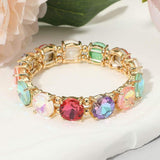 Round Stone Cluster Beaded Stretch Evening Bracelet - Madeline Love - Flyclothing LLC