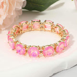 Round Stone Cluster Beaded Stretch Evening Bracelet - Madeline Love - Flyclothing LLC