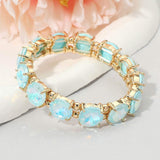 Round Stone Cluster Beaded Stretch Evening Bracelet - Madeline Love - Flyclothing LLC