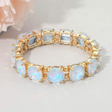 Round Stone Cluster Beaded Stretch Evening Bracelet - Madeline Love - Flyclothing LLC