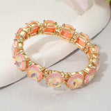 Round Stone Cluster Beaded Stretch Evening Bracelet - Madeline Love - Flyclothing LLC